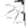 Techly Fold-Up Retractable Ceiling Mount for TV LED/LCD 17 inch-37 inch Black