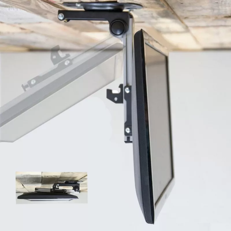 Techly Fold-Up Retractable Ceiling Mount for TV LED/LCD 17 inch-37 inch Black