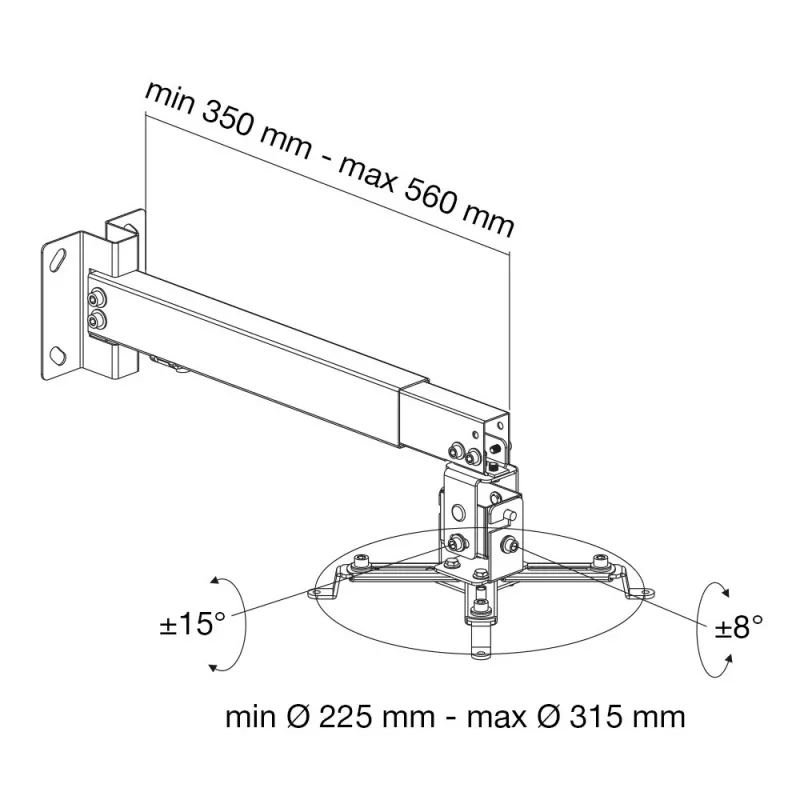 Techly ICA-PM 16 project mount Ceiling/wall Silver