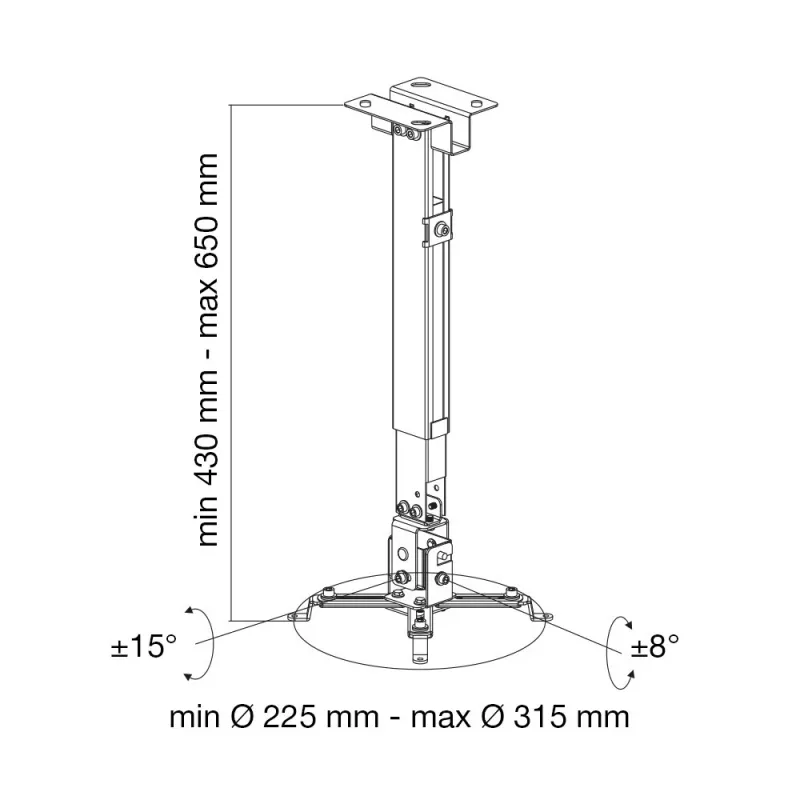 Techly ICA-PM 16 project mount Ceiling/wall Silver