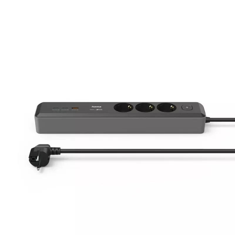 Hama 00223192 power extension 1.4 m 3 AC outlet(s) Indoor Black, Grey