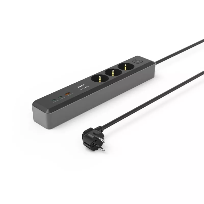 Hama 00223192 power extension 1.4 m 3 AC outlet(s) Indoor Black, Grey