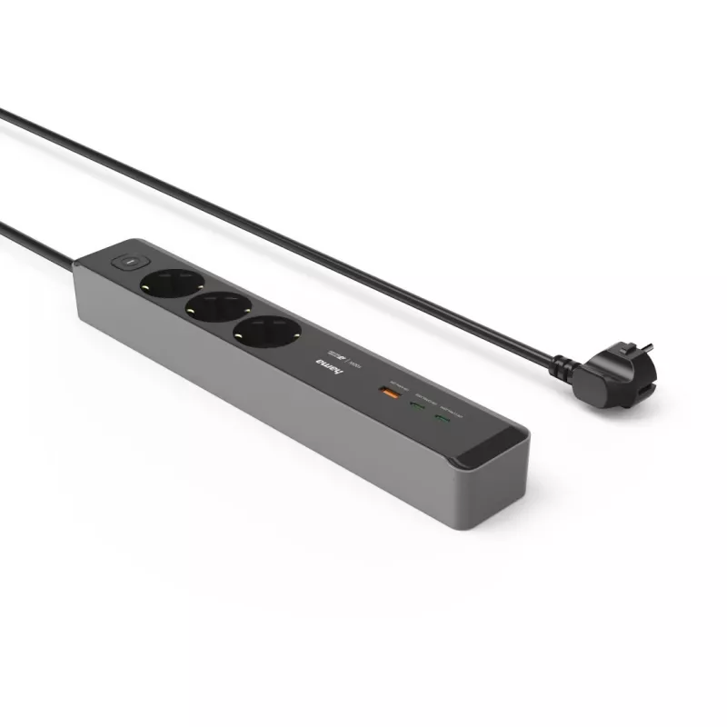 Hama 00223192 power extension 1.4 m 3 AC outlet(s) Indoor Black, Grey