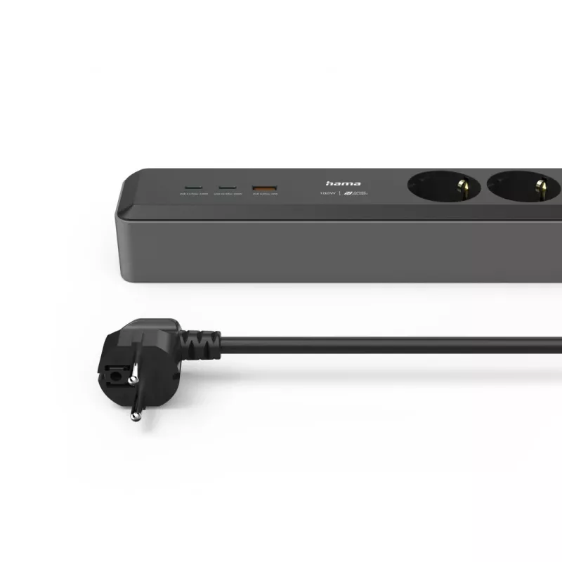 Hama 00223192 power extension 1.4 m 3 AC outlet(s) Indoor Black, Grey