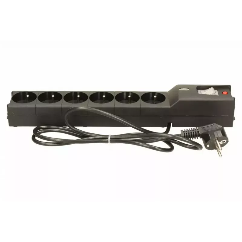 Surge protector lestar LX 610 G-A — 6 AC outlets, IEC 320, 1.5 m cable, 155 J, 230 V, black