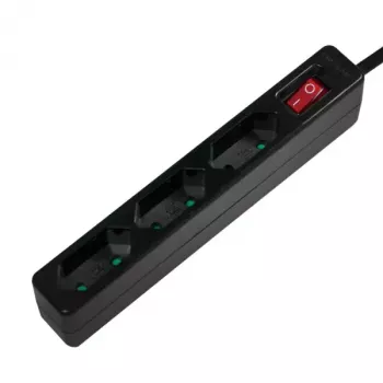 Power Extension LogiLink LPS230B 1.5m 3 AC Outlets Black