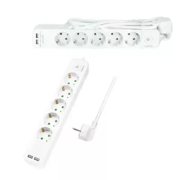 Power Extension LogiLink LPS249U 1.5m 5 AC Outlets Indoor White