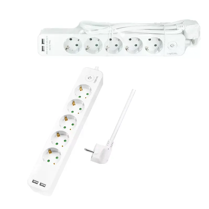 Power Extension LogiLink LPS249U 1.5m 5 AC Outlets Indoor White