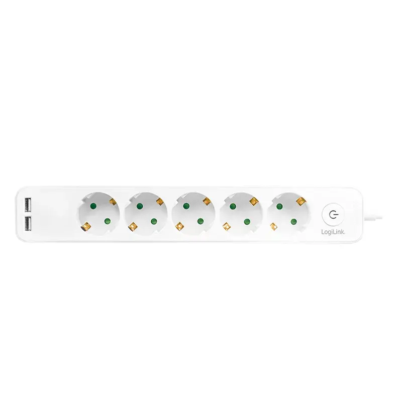 Power Extension LogiLink LPS249U 1.5m 5 AC Outlets Indoor White