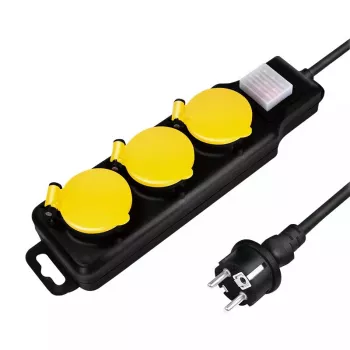 Power Extension LogiLink LPS253 1.5 m 3 AC Outlet Outdoor Black Yellow
