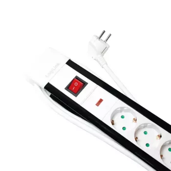 Power Extension LogiLink LPS211 3m 5 AC Outlets Indoor Black White