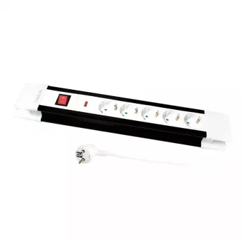 Power Extension LogiLink LPS211 3m 5 AC Outlets Indoor Black White