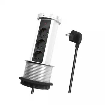 Power Extension LogiLink LPS235A 1.8m 3 AC Outlets Indoor Black Silver
