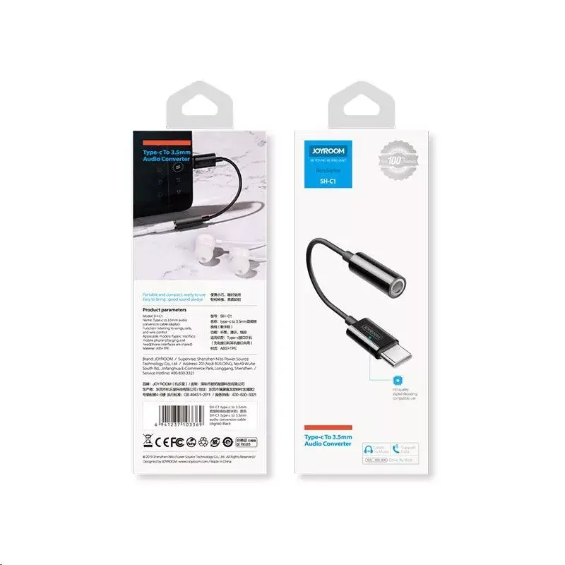 Digital audio adapter Joyroom SH-C1 USB-C to 3.5mm – compact 5 g