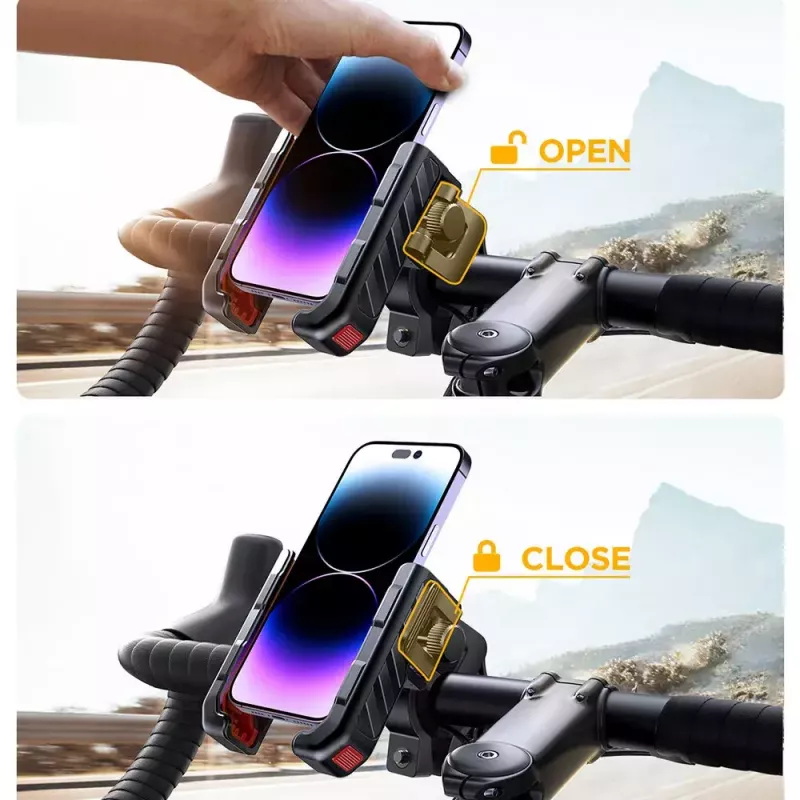 Motorcycle phone mount Joyroom JR-ZS266 adjustable secure clamp for handlebars