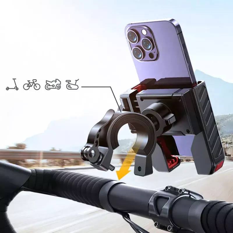 Motorcycle phone mount Joyroom JR-ZS266 adjustable secure clamp for handlebars