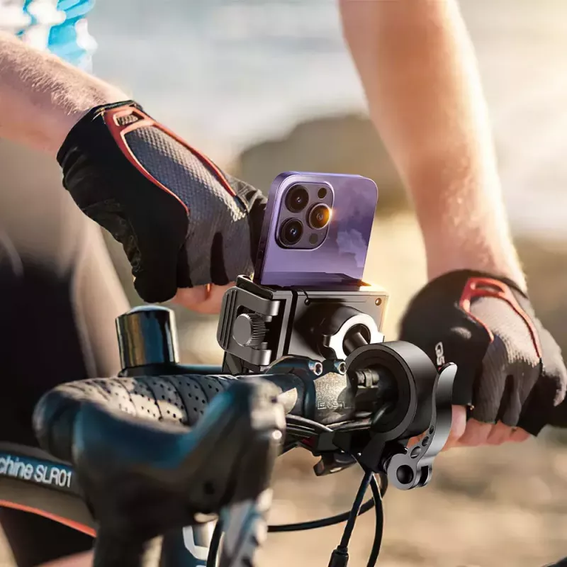 Motorcycle phone mount Joyroom JR-ZS266 adjustable secure clamp for handlebars