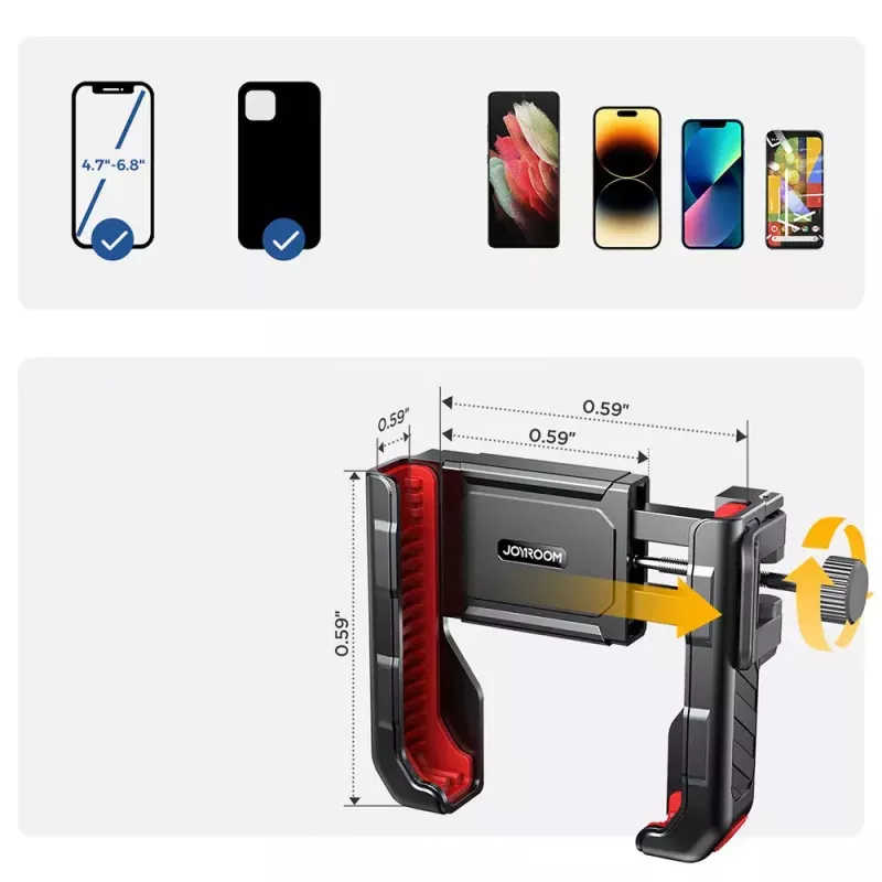 Motorcycle phone mount Joyroom JR-ZS266 adjustable secure clamp for handlebars