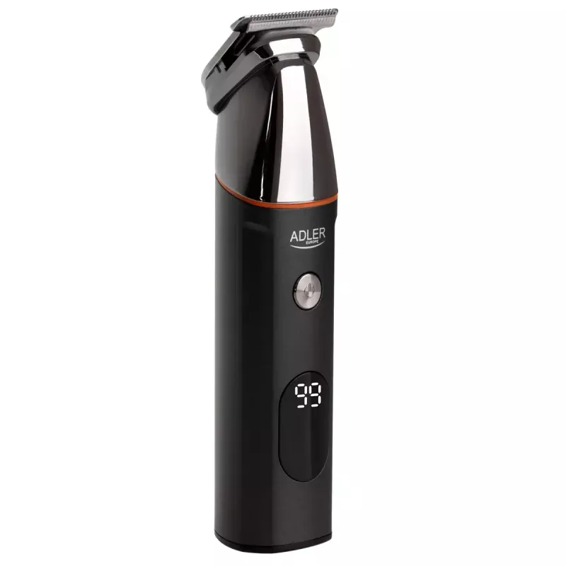 Electric grooming kit Adler AD 2946 — cordless 5-in-1 men’s trimmer, 4 length steps, 60 min runtime, black/stainless steel