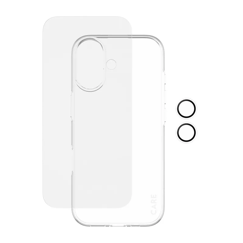PanzerGlass 3-in-1 Combo Bundle for iPhone 17 — screen protector, camera lens protector, and case