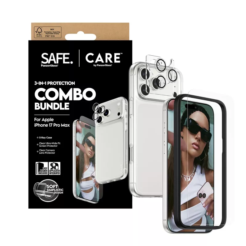 Screen protector, case and camera lens protector combo PanzerGlass for iPhone 17 Pro Max CR60725