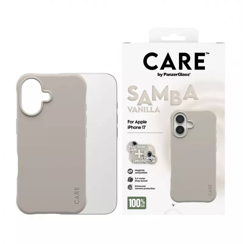 Cover PanzerGlass CARE by Fashionable Case Samba Vanilla w. MagSafe iPhone 17