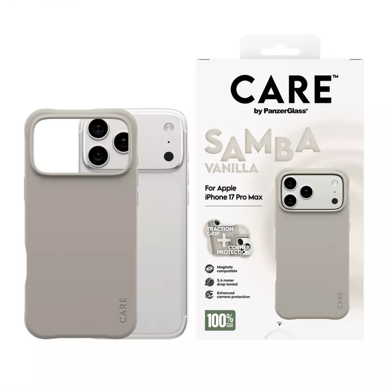 Cover PanzerGlass CARE by Fashionable Case Samba Vanilla w. MagSafe iPhone 17 Pro Max