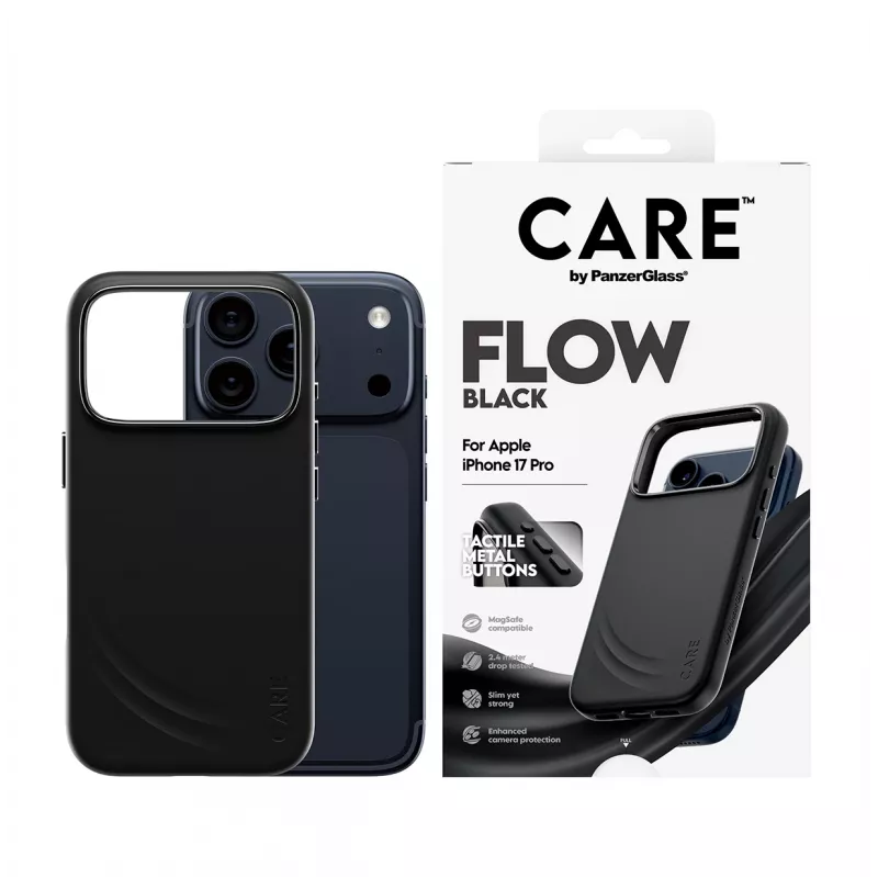 Protective cover PanzerGlass CARE by Feature FLOW Case Black with MagSafe for iPhone 17 Pro