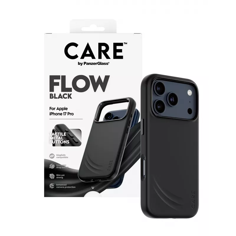 Protective cover PanzerGlass CARE by Feature FLOW Case Black with MagSafe for iPhone 17 Pro