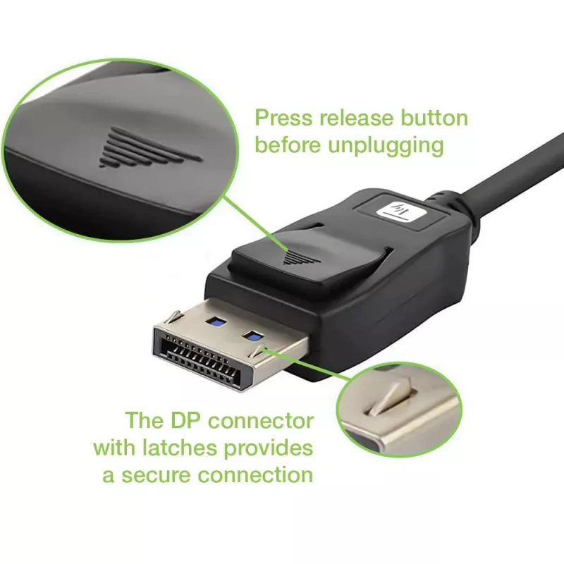 DisplayPort cable Techly ICOC-DSP-A21-020 2 m Black
