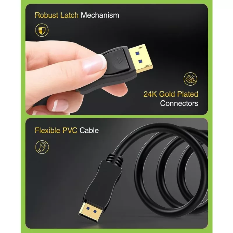 DisplayPort cable Techly ICOC-DSP-A21-020 2 m Black
