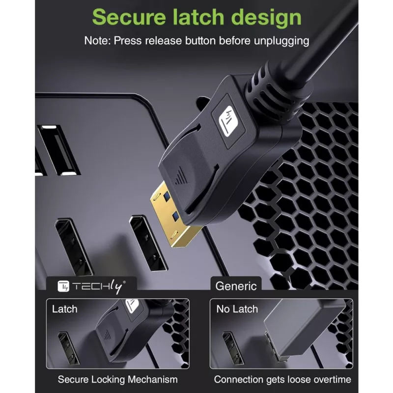 DisplayPort cable Techly ICOC-DSP-A21-020 2 m Black