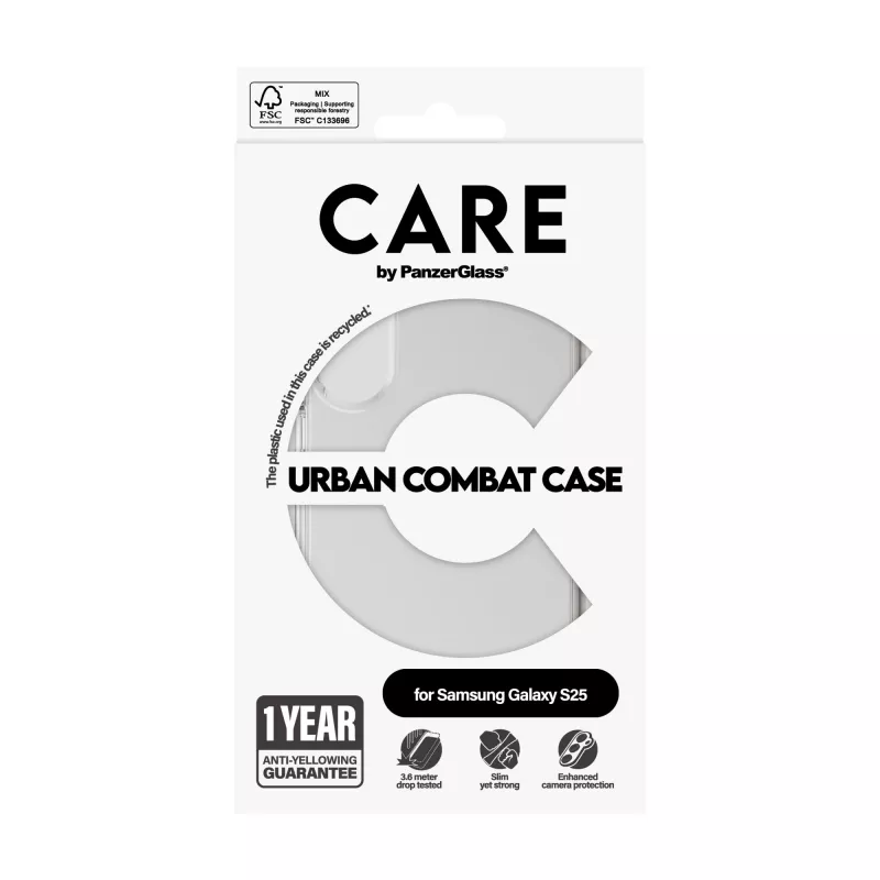 Cover PanzerGlass Samsung Galaxy S25 Transparent Urban Combat Clear Frame