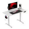 Gaming desk huzaro Hero 8.1 — white electric height-adjustable desk 120×60 cm, 720–1180 mm, 50 kg capacity, cable management
