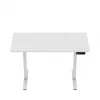 Gaming desk huzaro Hero 8.1 — white electric height-adjustable desk 120×60 cm, 720–1180 mm, 50 kg capacity, cable management