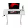 Gaming desk huzaro Hero 8.1 — white electric height-adjustable desk 120×60 cm, 720–1180 mm, 50 kg capacity, cable management