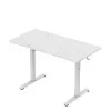 Gaming desk huzaro Hero 8.1 — white electric height-adjustable desk 120×60 cm, 720–1180 mm, 50 kg capacity, cable management