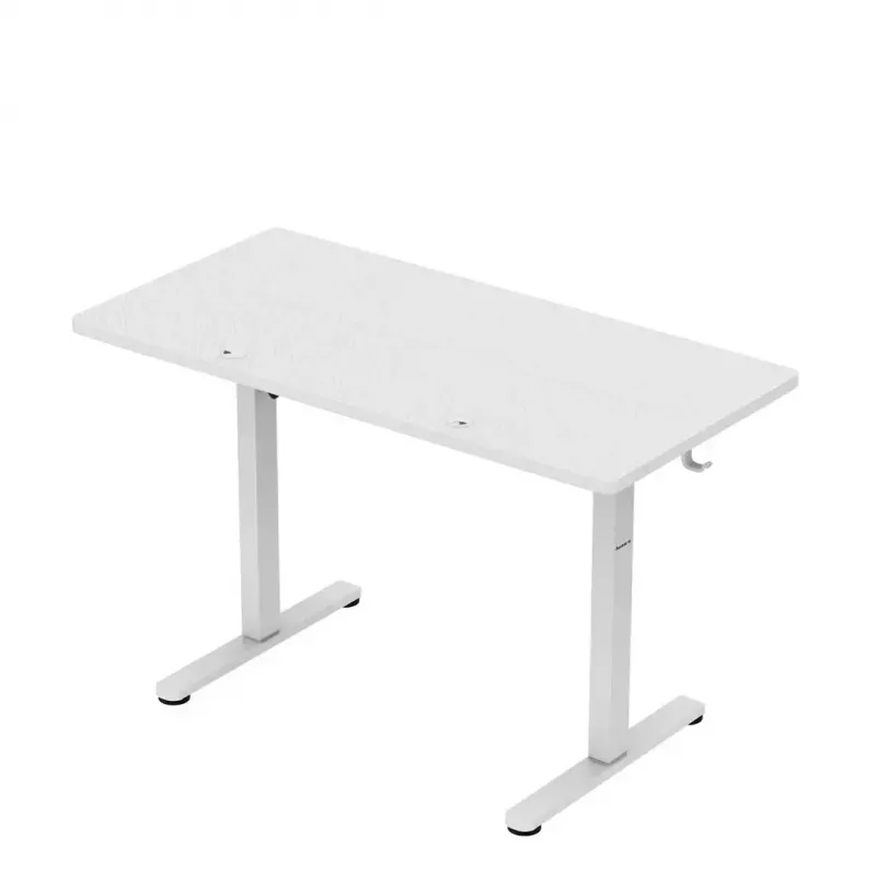 Gaming desk huzaro Hero 8.1 — white electric height-adjustable desk 120×60 cm, 720–1180 mm, 50 kg capacity, cable management
