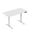 Gaming desk huzaro Hero 8.1 — white electric height-adjustable desk 120×60 cm, 720–1180 mm, 50 kg capacity, cable management