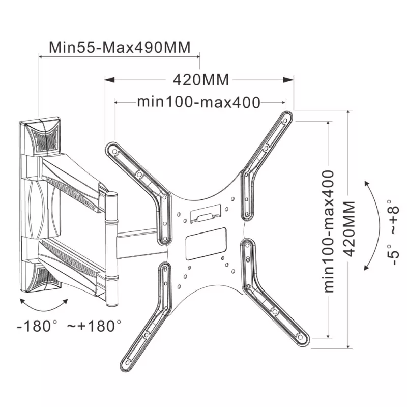 Techly ICA-PLB 271M TV mount/stand 132.1 cm (52 inch) Black