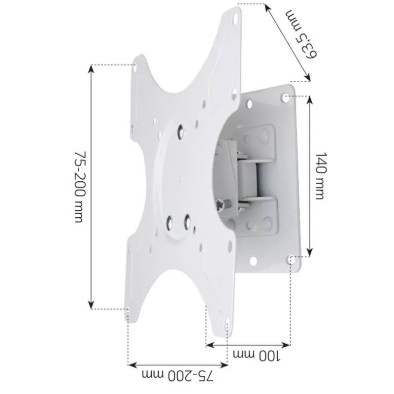 Techly Wall Support for LCD LED 19-37'' Tiltable 1 Joint White ICA-LCD 2900WH