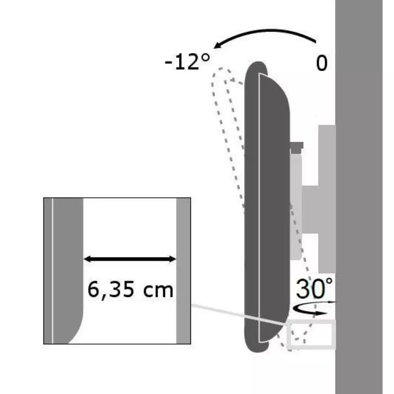 Techly Wall Support for LCD LED 19-37'' Tiltable 1 Joint White ICA-LCD 2900WH