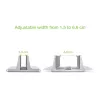 Laptop stand TECHLY Vertical Aluminum Notebook Stand Silver for up to 17 inch (96×150×48 mm, 580 g)