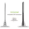 Laptop stand TECHLY Vertical Aluminum Notebook Stand Silver for up to 17 inch (96×150×48 mm, 580 g)