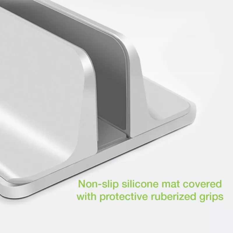 Laptop stand TECHLY Vertical Aluminum Notebook Stand Silver for up to 17 inch (96×150×48 mm, 580 g)