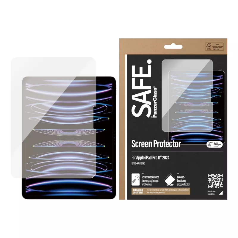 PanzerGlass SAFE. by ® Screen Protector iPad Pro 11'' (2024-2025) | Ultra-Wide Fit