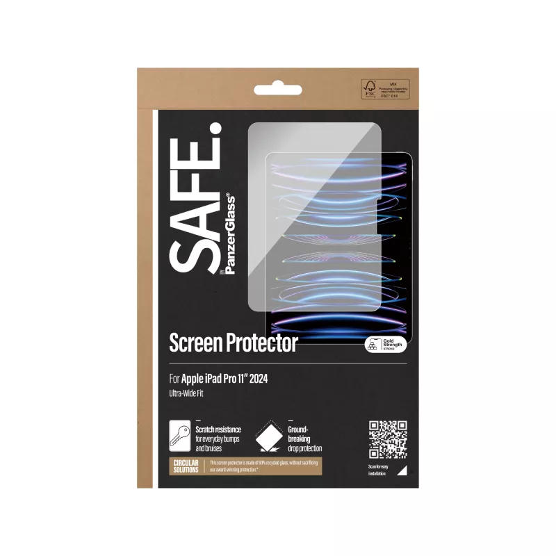 PanzerGlass SAFE. by ® Screen Protector iPad Pro 11'' (2024-2025) | Ultra-Wide Fit