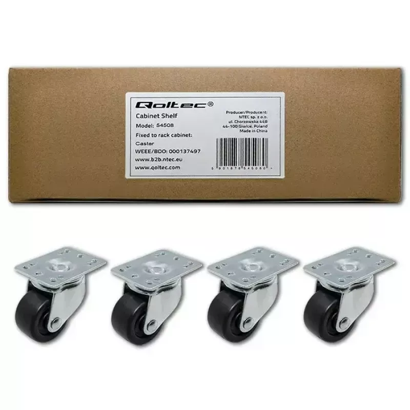 Castor Wheels Set for Rack QOLTEC 4 pcs without locking model 54508