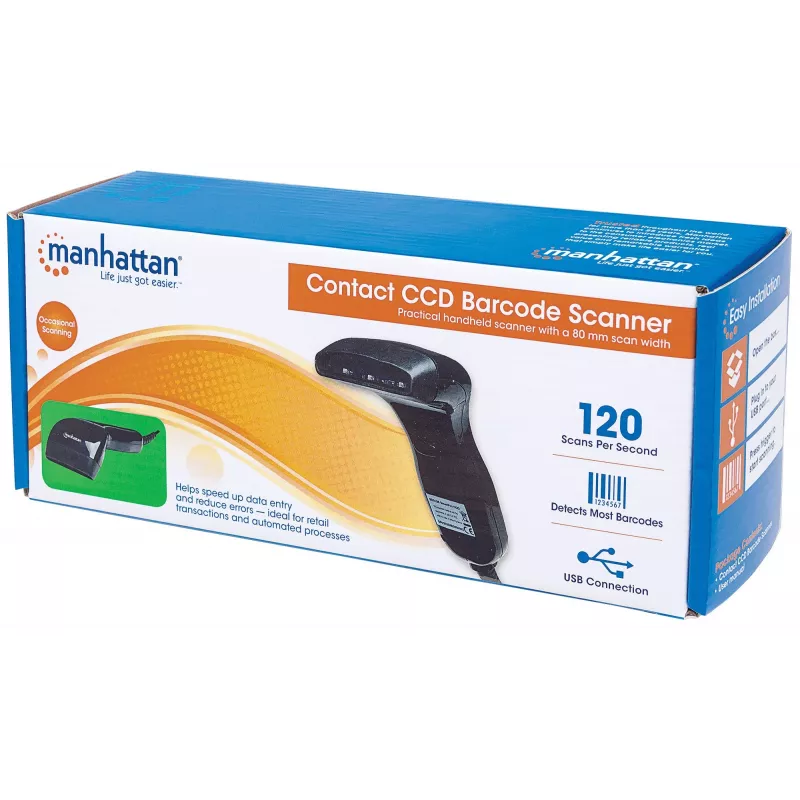 Handheld Barcode Scanner Manhattan Contact CCD