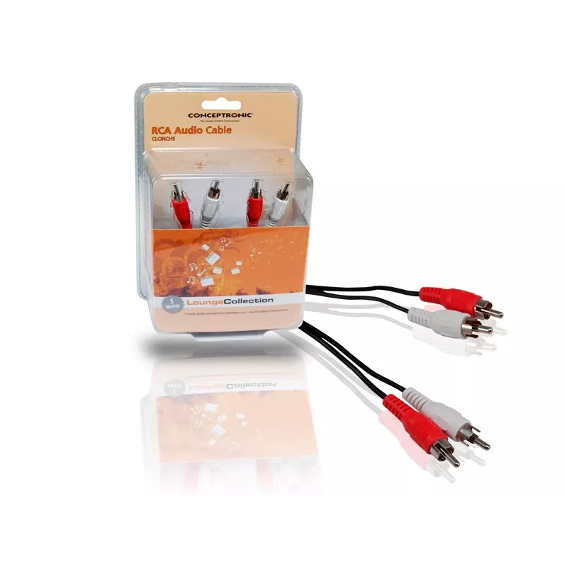 Conceptronic RCA Audio Cable, RCA, Male, RCA, Male, 5 m, Black